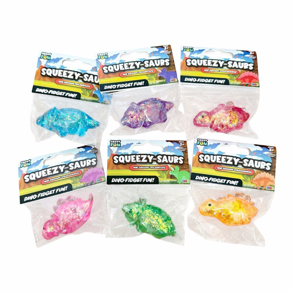 RMS Squeezy-Saurs Mini Squishy Stegosaurus Fidget Lot of 6